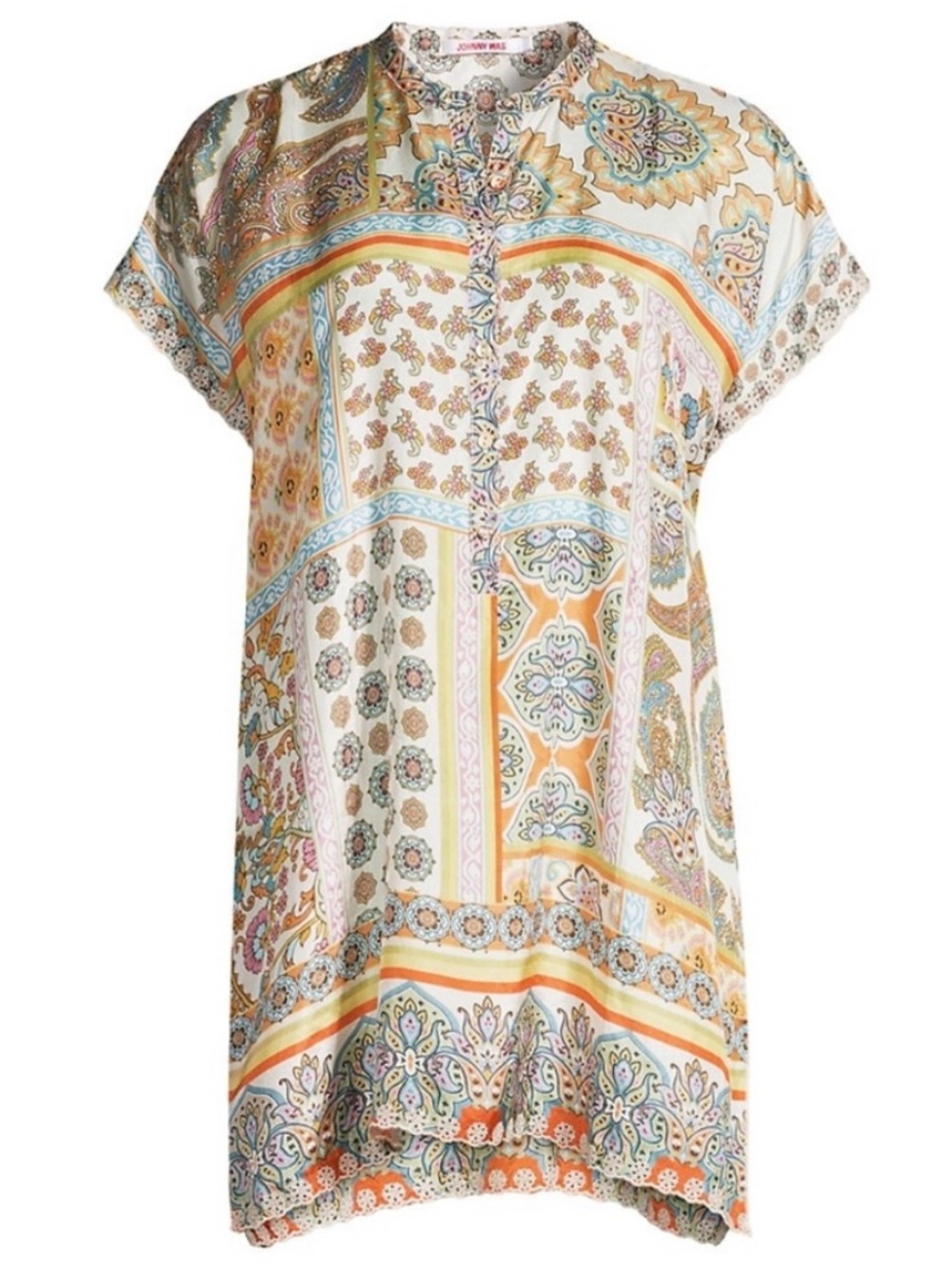 NWT $285 Johnny Was Margarita Tunic Top 100% Silk Size Small